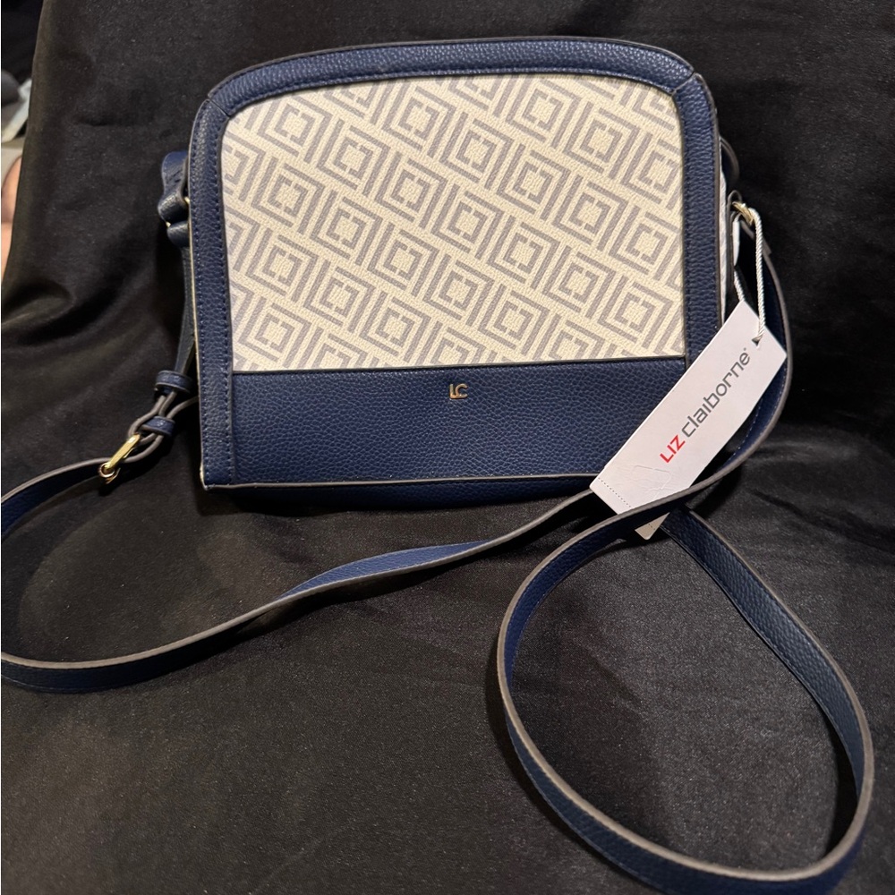 Liz Claiborne Grantham Crossbody. Gray monogram